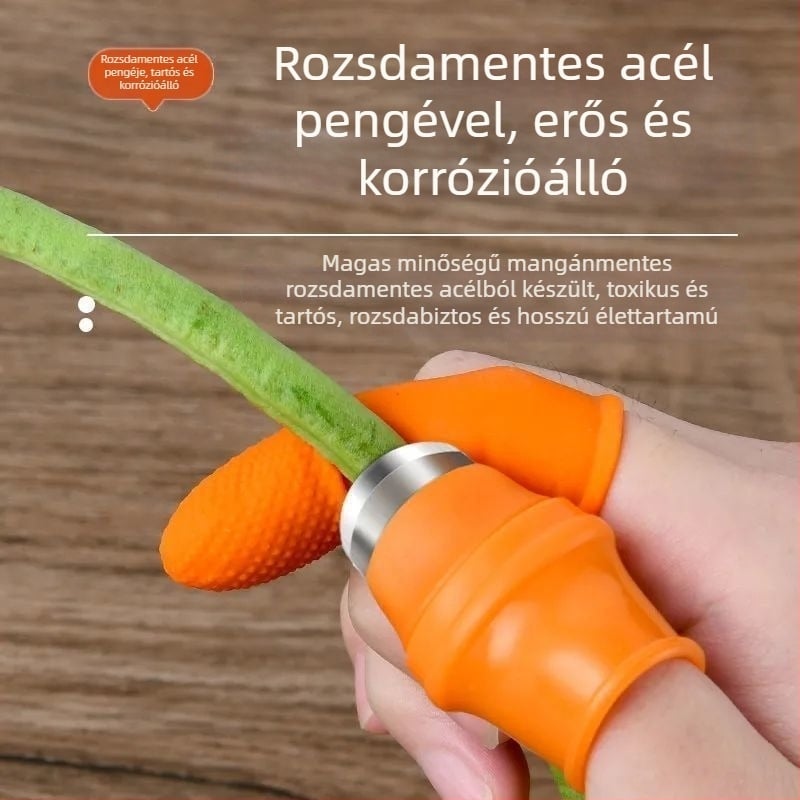 Többfunkciós hüvelykujj-kés védőujjakkal a fokhagyma hámozásához és zöldségek szedéséhez