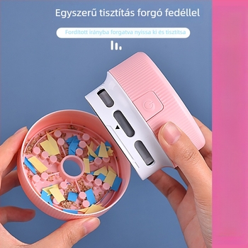 Kompakt asztali porszívó beépített akkumulátorral, USB táppal, ciklonos szívófej, száraz mód, üzemidő több mint 12 óra