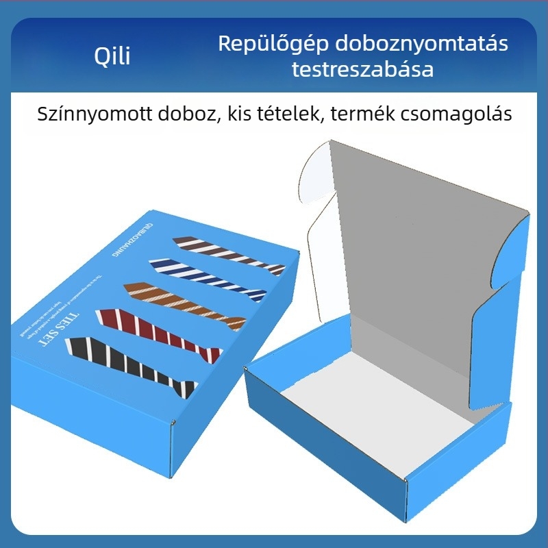 Repülőgép-tálcás csomagoló doboz, 250gsm hullámkarton, offset nyomtatás, általános csomagolás, nyomtatott logó