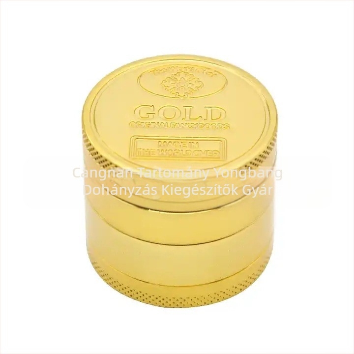 Cigaretta őrlő, 4 rétegű fémszerkezet, cinkötvözetből, dekoratív és gyűjtemény, logónyomtatás elérhető