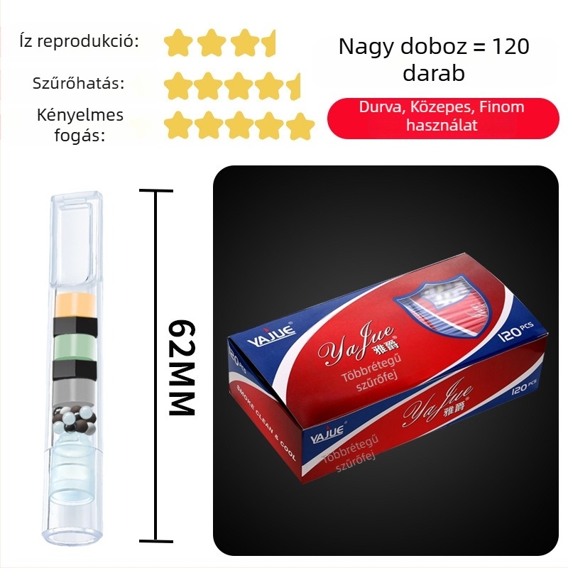 Forten egyszer használatos cigarettatartó több szűrővel, háromfokozatú szűrés (vastag, közepes, finom), Zhejiang eredet
