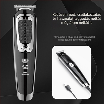 Háziállat-tisztító hajvágó – brushless motor, teljesen vízálló, beépített akkumulátor 500-800 mAh, üzemidő 1-3 óra, vágófej rozsdamentes acélból
