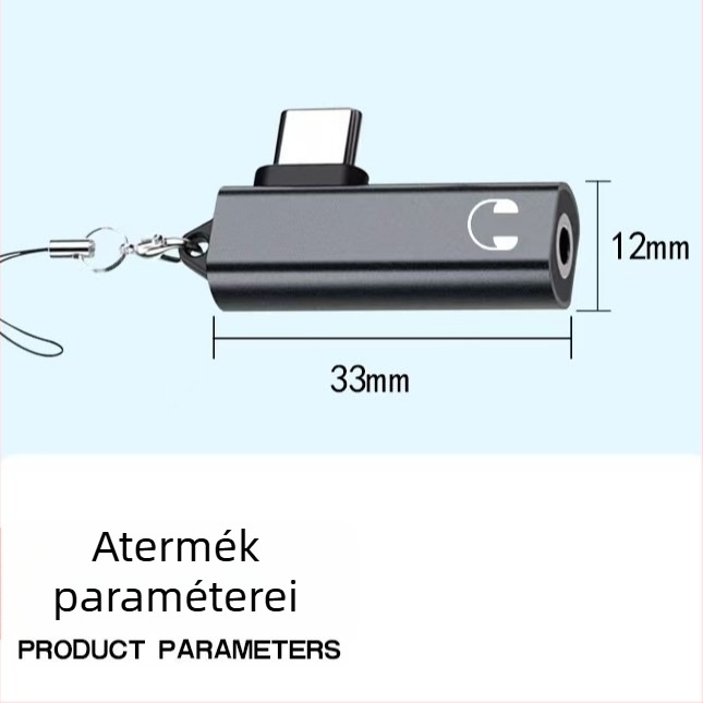 Type-C audió adapter iPhone 15-höz, Huawei-hoz, Xiaomi-hoz és OnePlus-hoz – audió kimenet, Zhongke Lanxun chip