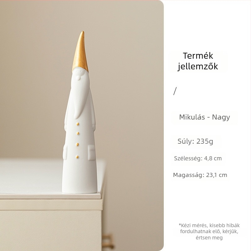 Porcelános váza Mikulással, nordic karácsonyi dekoráció, modern minimalista stílus, márka A search for ceramics