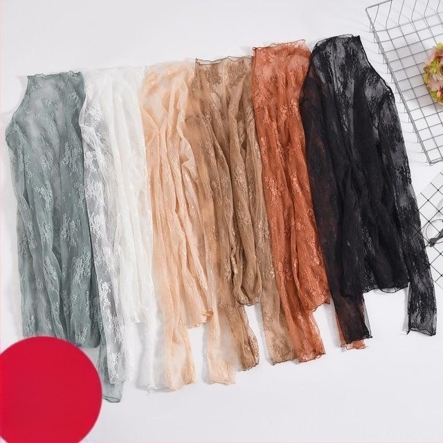 Női üreges csipkés alapréteg felső, hosszú ujjú, félmagas gallér, poliészter 80–90%, tavasz 2024