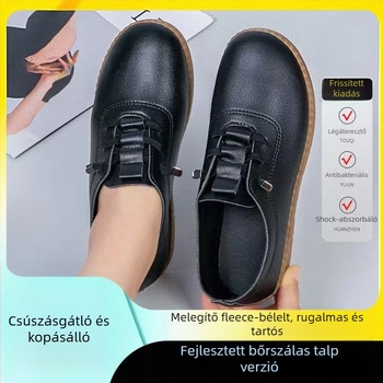 Női PU felsővel rendelkező lapos cipő, kerek orrú, alacsony sarok, műanyag talp, elasztikus pántos zárás