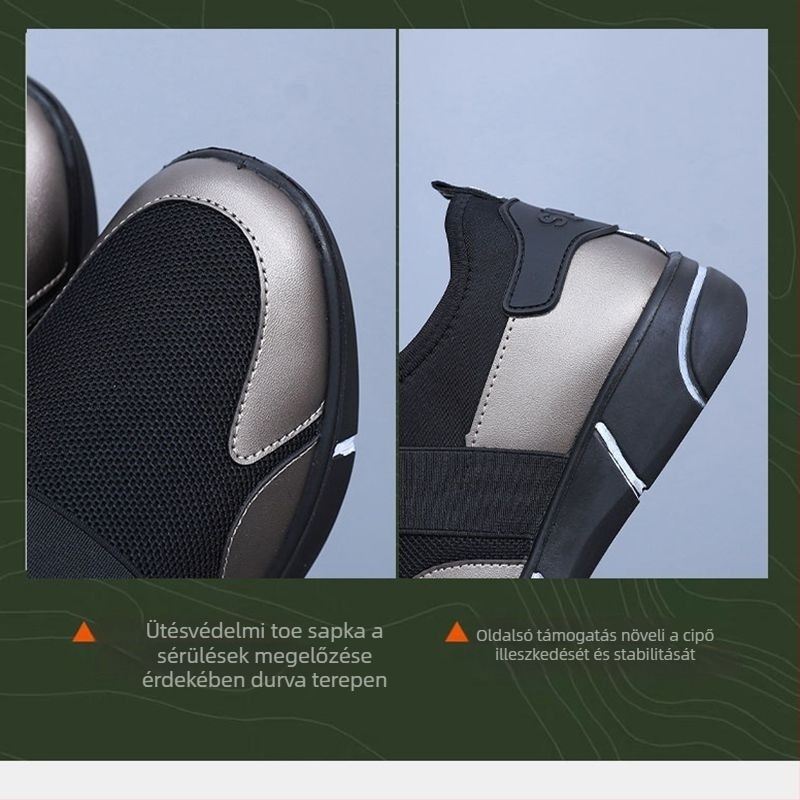 Női slip-on mindennapi cipő kerek orrú, pamut felsőrész, PVC talp, Goodyear konstrukció