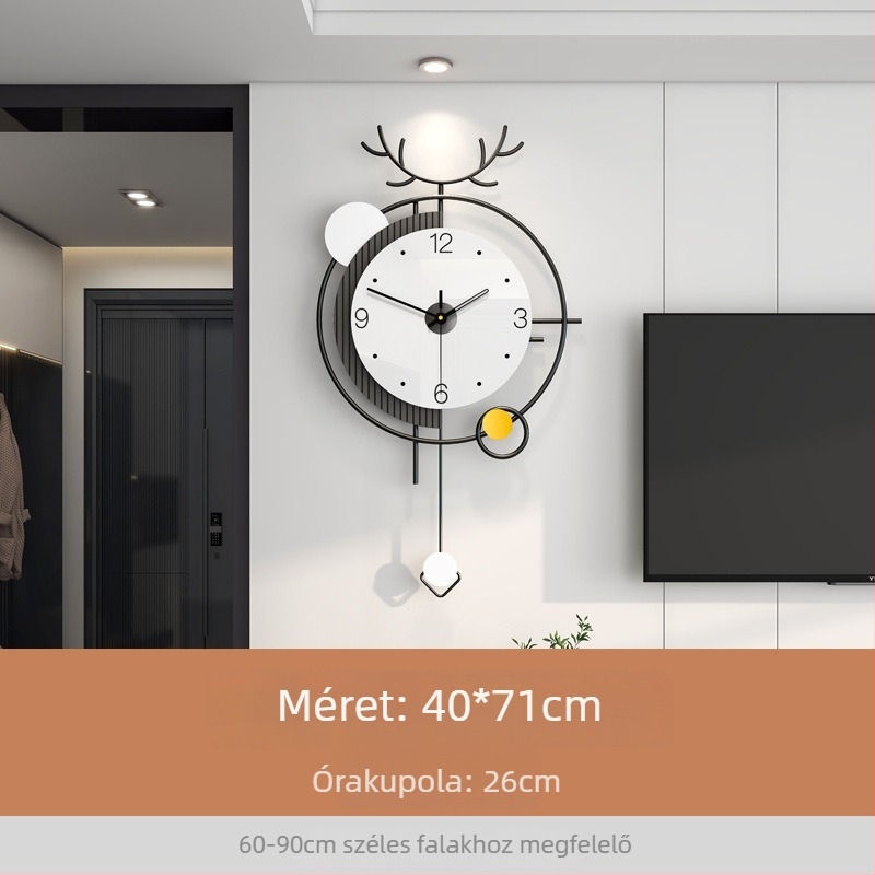 YH203 Kerek falióra – sweep mozgás, elemmel működik, mutatók + számok, könnyű luxus modern dekor nappaliba, hálószobába, irodába