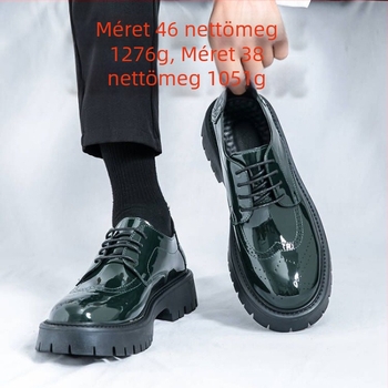 Férfi mindennapi bőr cipő, kerek orrú, gumírozott talp, egyszerű dizájn, tavaszra