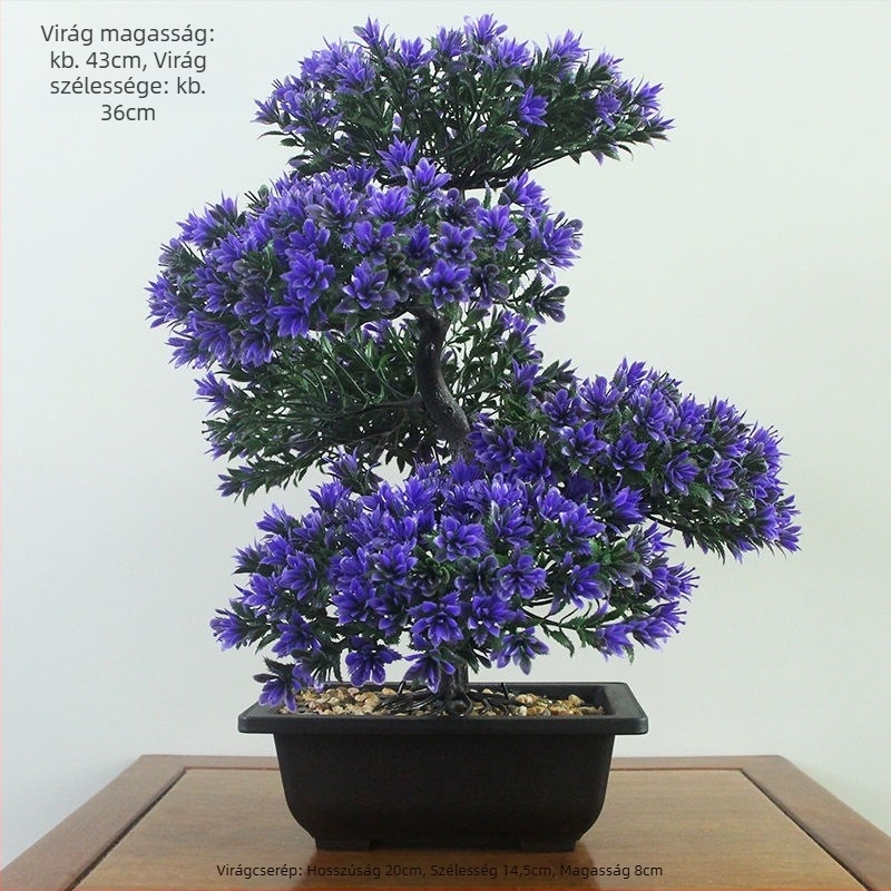 Műanyag virágcserépben Daisy művirág, flocking felülettel, beltéri dekorációhoz.