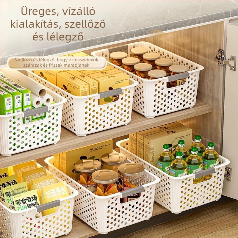 Tárolókosár, nagy kapacitású, műanyag, modell A98, japán stílus (Anyag: műanyag; Modell: A98; Stílus: japán; Kategória: tárolókosár; Bevezetés éve: 2024)