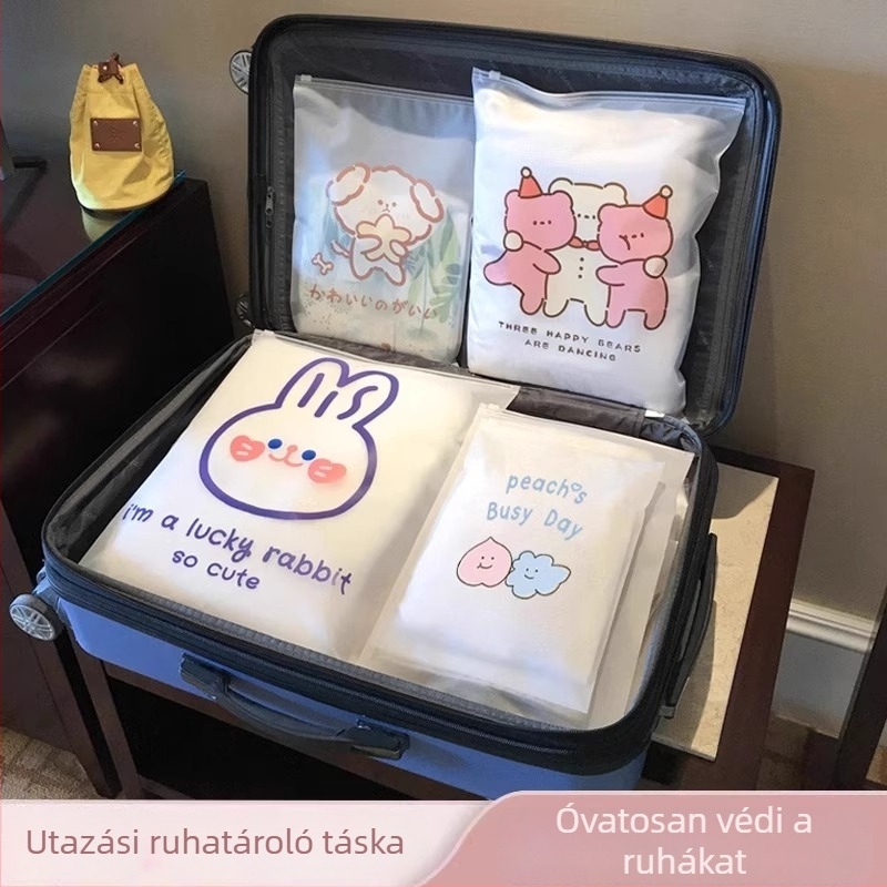 Utazási tároló táska: átlátszó PVC rendező a fehérnemű és ruházat számára, vízálló, többfunkciós