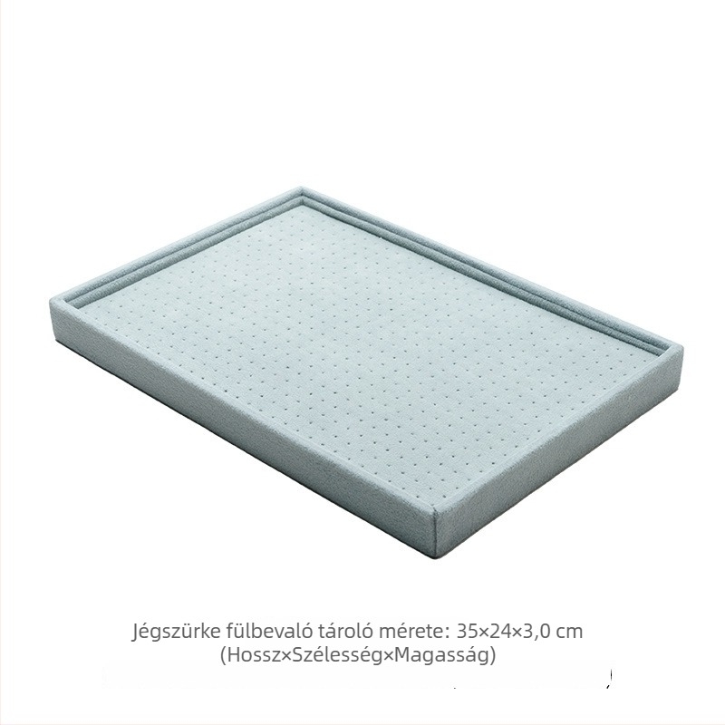 Fából készült ékszertároló fülbevaló bemutató tálca, 600 lyuk, porvédő fedél