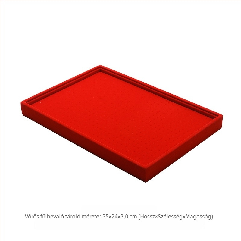 Fából készült ékszertároló fülbevaló bemutató tálca, 600 lyuk, porvédő fedél