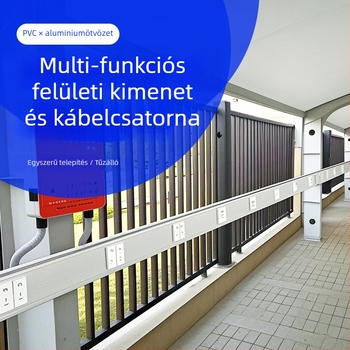Alumíniumötvözet panel kábelcsatorna, felületre szerelt, 86-os aljzat, rejtett vezetékek