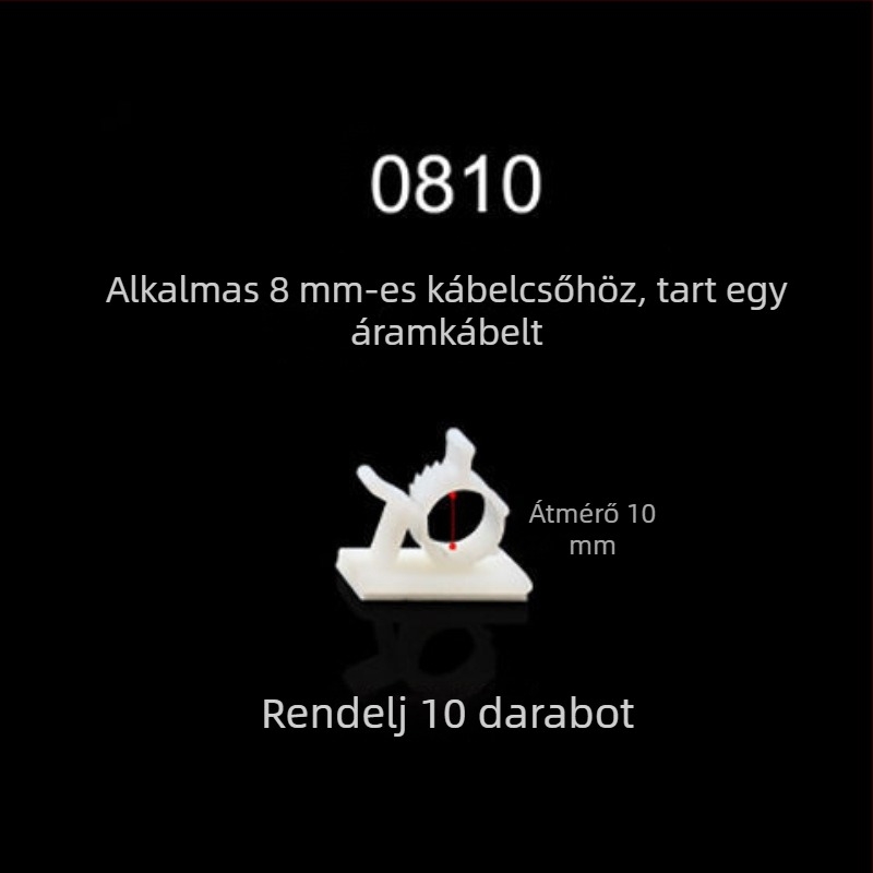 Kábel rendező klipek ragasztóval rögzítve, fúrás nélkül, asztali kábelrendezéshez