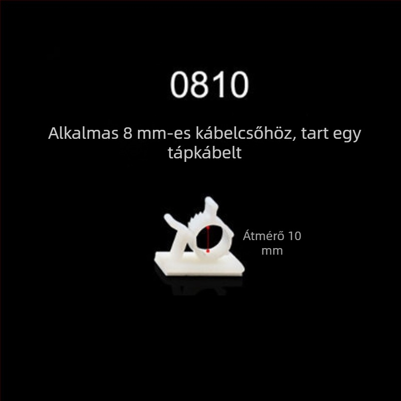 Kábel rendező klipek ragasztóval rögzítve, fúrás nélkül, asztali kábelrendezéshez