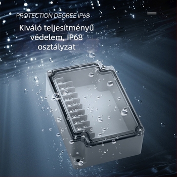 Kültéri vízálló csatlakozódoboz 6P terminálblokkal, kábelzárakkal és ABS műanyag házzal