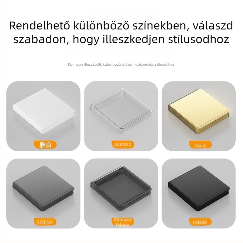 86-típusú ultra vékony fürdőszobai vízálló kapcsoló- és konnektorfedél, ragasztóval szerelhető, PC-ház (Ouben)