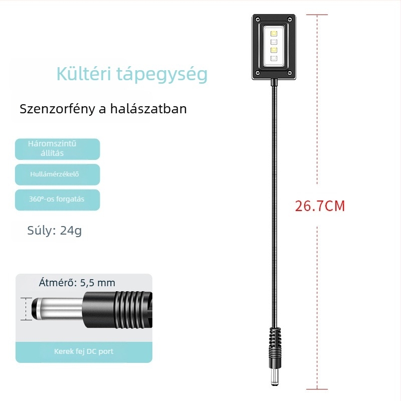 LED csalilámpa indukciós etetéshez éjszakai horgászatra – újratölthető, ABS ház