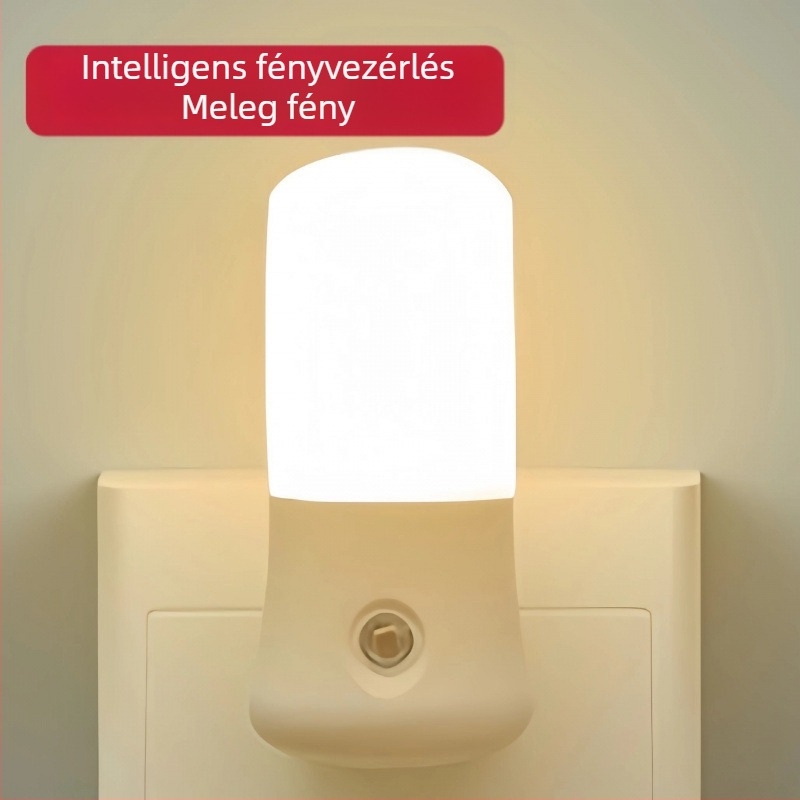 LED éjjeli lámpa konnektoros kapcsolóval, 3W, meleg és hideg fény, nappali és hálószoba számára, műanyag árnyékoló