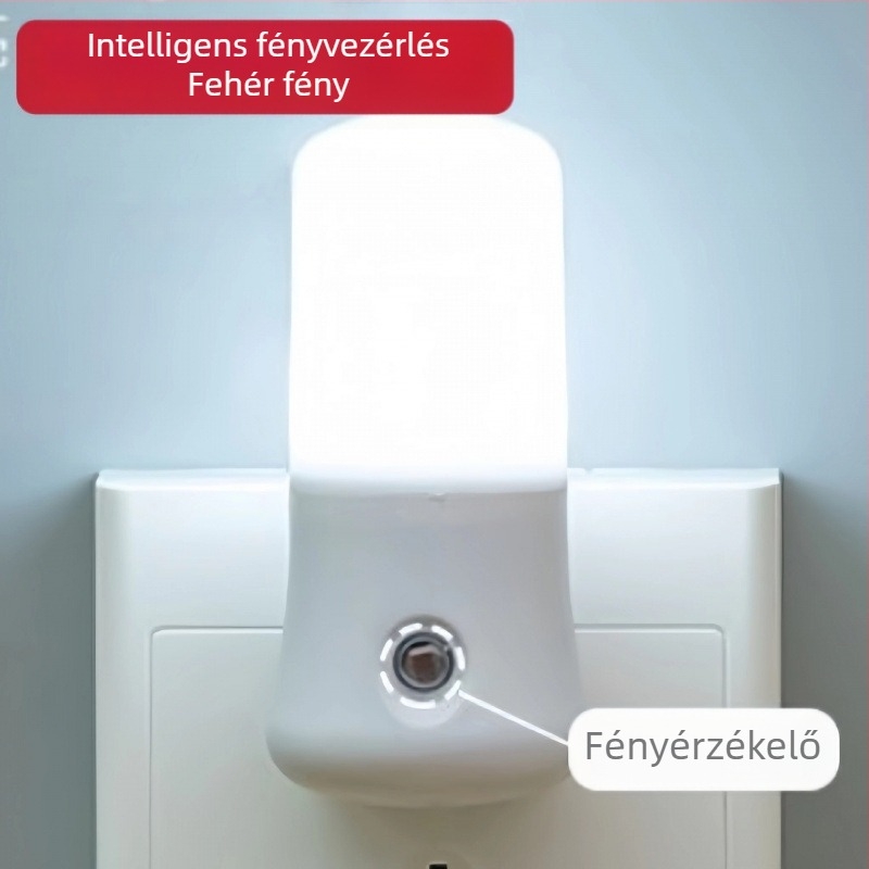 LED éjjeli lámpa konnektoros kapcsolóval, 3W, meleg és hideg fény, nappali és hálószoba számára, műanyag árnyékoló