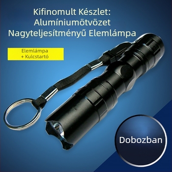 Kompakt LED elemlámpa, tartós és hordozható, 3W, 1.5V, 10 m hatótáv