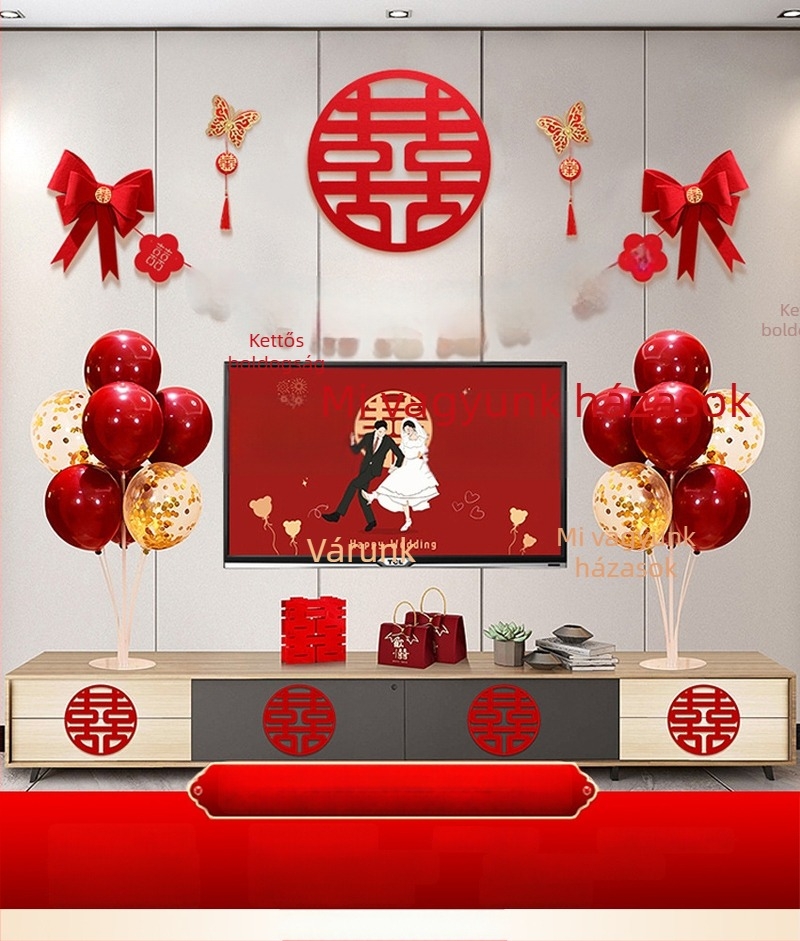 Esküvői dekoráció nem szövött anyagból – Xi karakter falidísz nappaliba és hálószobába, márka Aili Sha, kód 0178
