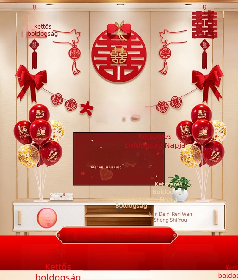 Esküvői dekoráció nem szövött anyagból – Xi karakter falidísz nappaliba és hálószobába, márka Aili Sha, kód 0178