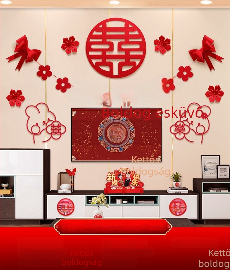 Esküvői dekoráció nem szövött anyagból – Xi karakter falidísz nappaliba és hálószobába, márka Aili Sha, kód 0178