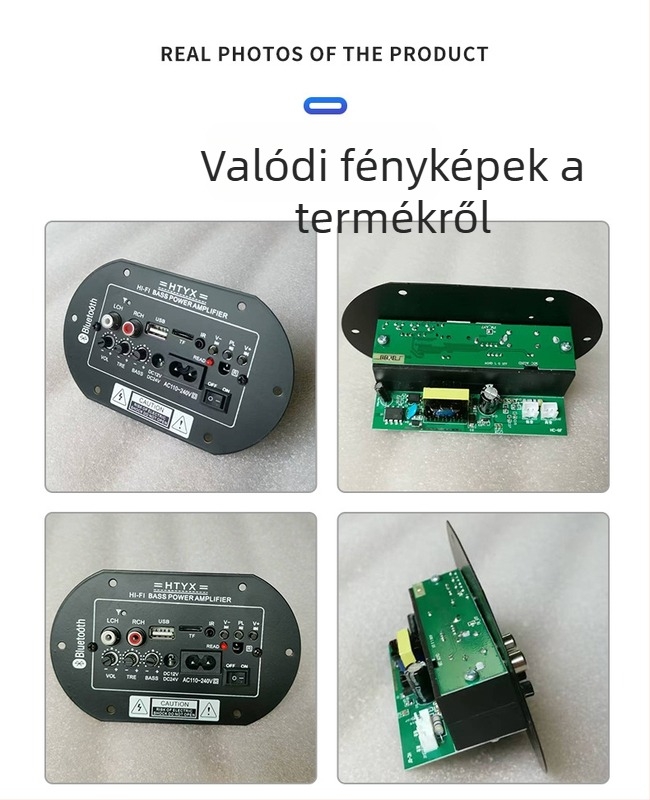 Bluetooth-alapú mélysugárzó erősítő panel – 25W, 12/24/220V, otthoni és autós használatra