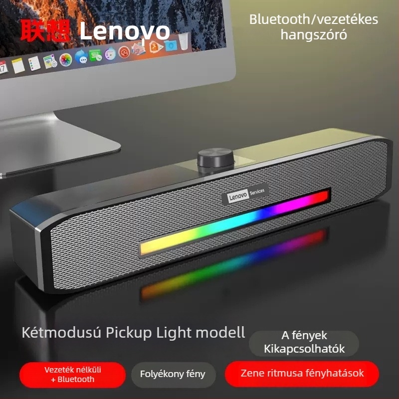 Lenovo B02 USB-vel táplált sztereó hangszóró Bluetooth 4.0-val, 3W kimenet, 40Hz-20kHz, 2 hangszóró