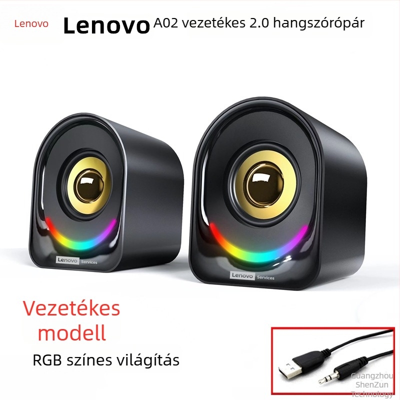 Lenovo B02 USB-vel táplált sztereó hangszóró Bluetooth 4.0-val, 3W kimenet, 40Hz-20kHz, 2 hangszóró