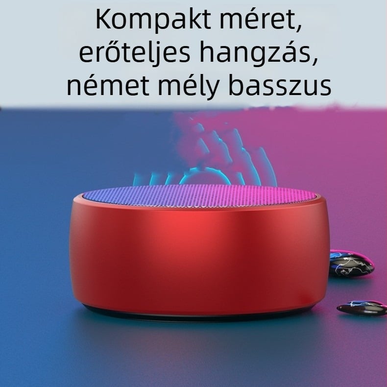 Bluetooth 5.0 hordozható hangszóró, 5W, beépített 300–500 mAh akkumulátor, IPX5 vízálló, frekvenciasáv 60 Hz–15 kHz