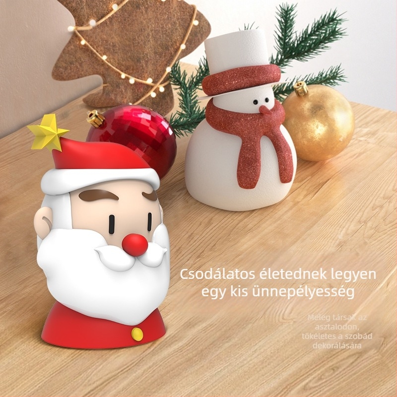 Bluetooth hangszóró karácsonyi rajzfigurával – mini Mikulás és rénszarvas dizájn – Bluetooth 5.0, 10 m hatótáv, 100 Hz–20 kHz frekvencia-tartomány, SNR ≥75 dB, beépített 230 mAh akkumulátor