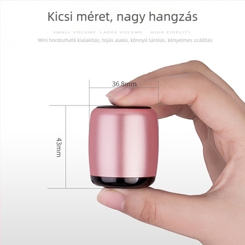 Mini Bluetooth hangszóró Bluetooth 5.0-val, frekvenciatartomány 100 Hz–20 kHz, SNR ≥75 dB, 3W kimenet, beépített 300–500 mAh akkumulátor