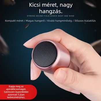 Mini Bluetooth hangszóró Bluetooth 5.0-val, frekvenciatartomány 100 Hz–20 kHz, SNR ≥75 dB, 3W kimenet, beépített 300–500 mAh akkumulátor