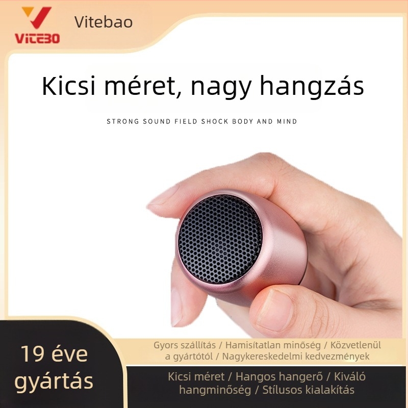 Mini Bluetooth hangszóró Bluetooth 5.0-val, frekvenciatartomány 100 Hz–20 kHz, SNR ≥75 dB, 3W kimenet, beépített 300–500 mAh akkumulátor