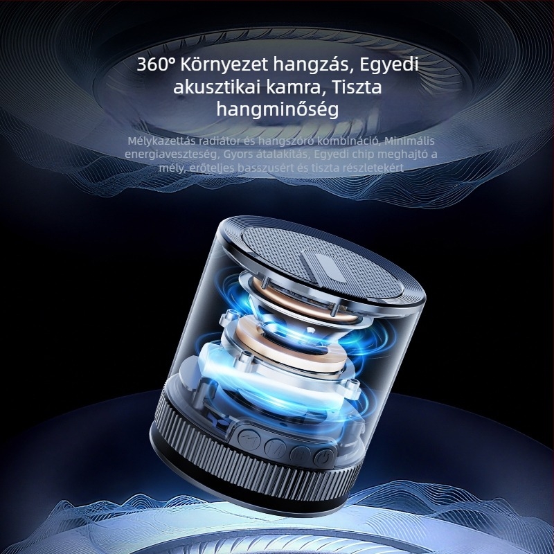 Hordozható Bluetooth hangszóró szívófejjel – nagy hangerő, mély basszus, Bluetooth 5.3, beépített akkumulátor 300–500 mAh, 5W, frekvenciatartomány 100 Hz–20 kHz, 10 m hatótávolság