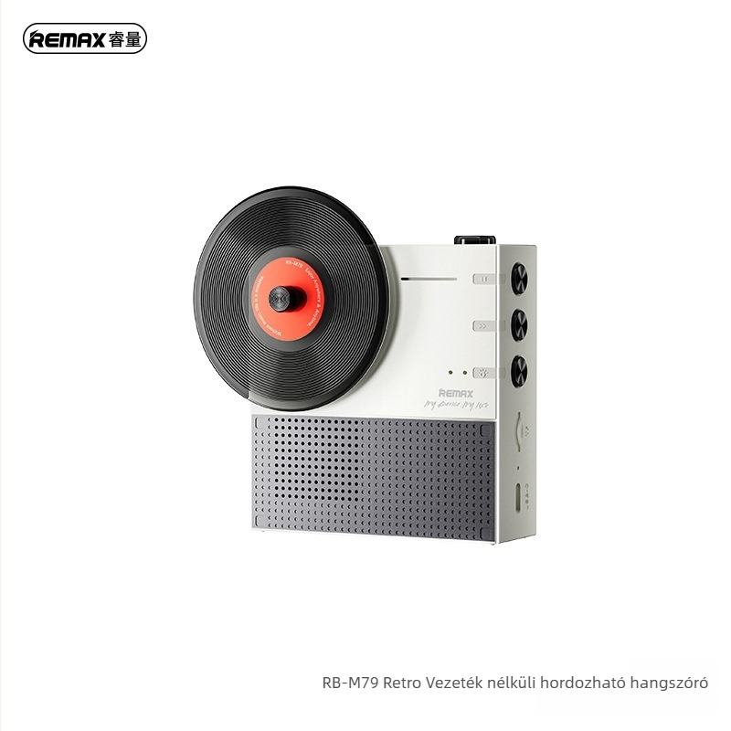 Retro Bluetooth asztali hangszóró beépített 1000–1200mAh akkumulátorral, 5W kimenet, 30Hz–15kHz frekvencia-tartomány, 10 m hatótávolság