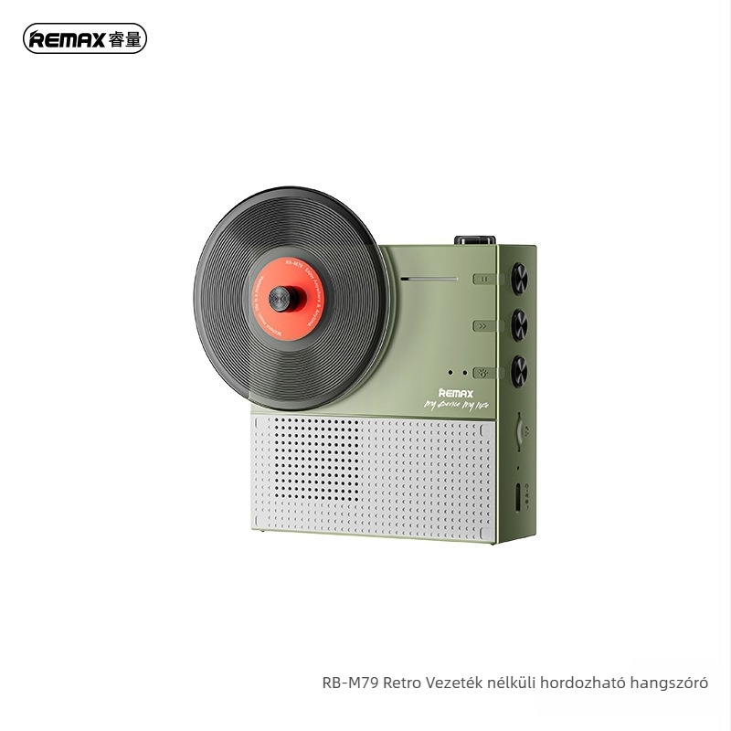 Retro Bluetooth asztali hangszóró beépített 1000–1200mAh akkumulátorral, 5W kimenet, 30Hz–15kHz frekvencia-tartomány, 10 m hatótávolság