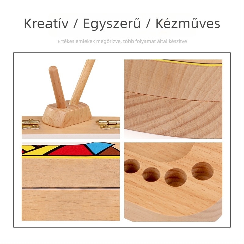 Fából készült tejfogak emlékdoboz gyerekeknek, foggyűjtő doboz, ajándékcsomagolás, 4–6 éveseknek