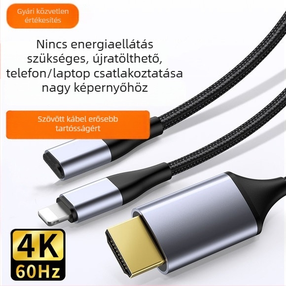 Apple eszközökhez HDMI-kábel, HDMI 2.0 HDTV gyorskábel, OEM elérhető, 2024-ben piacra került