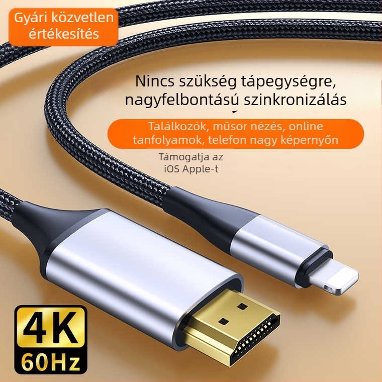 Apple eszközökhez HDMI-kábel, HDMI 2.0 HDTV gyorskábel, OEM elérhető, 2024-ben piacra került