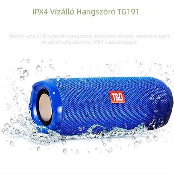 TG191 vezeték nélküli Bluetooth hangszóró: 10W, Bluetooth 5.0, IPX4 vízálló, 2×45 mm meghajtó, beépített 1200–2000 mAh akkumulátor