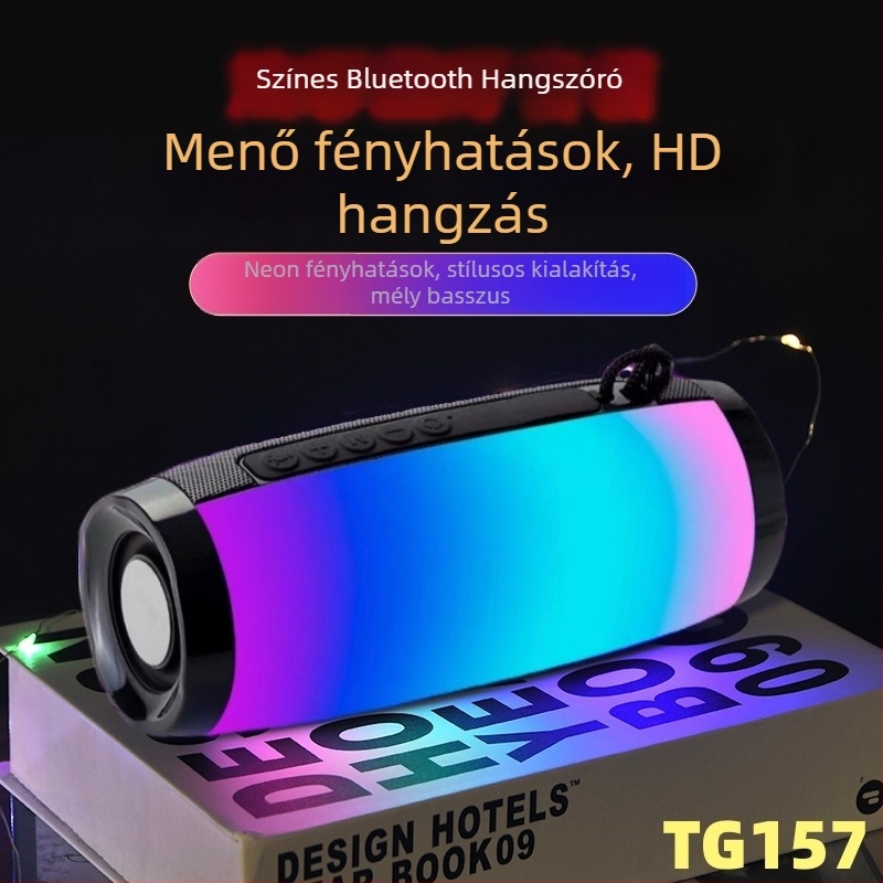TG157 Bluetooth hangszóró – Bluetooth 5.0, 10W, beépített 1200-2000mAh akkumulátor, USB/TF/AUX lejátszás, LED világítás