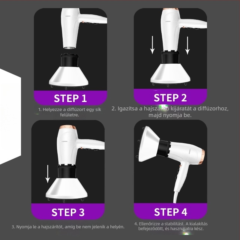 Hajszárító tartozék göndörítéséhez, univerzális interfész, modell G9, anyag PC, tömeg 0,23 kg, KUCHITE