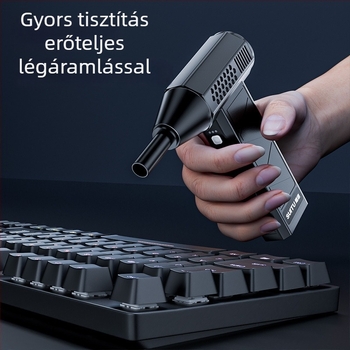 Autóventilátor kefementes motorral, hordozható, nagy sebességű turbó, 160W, modell ST-8113, mindent egyben fújásra és porelszívásra