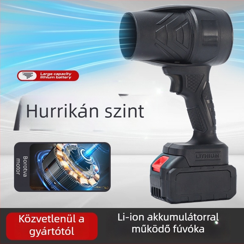 Vezeték nélküli kézi porfúvó, lítiumakkumulátor, 21V, ipari osztályú ventilátor