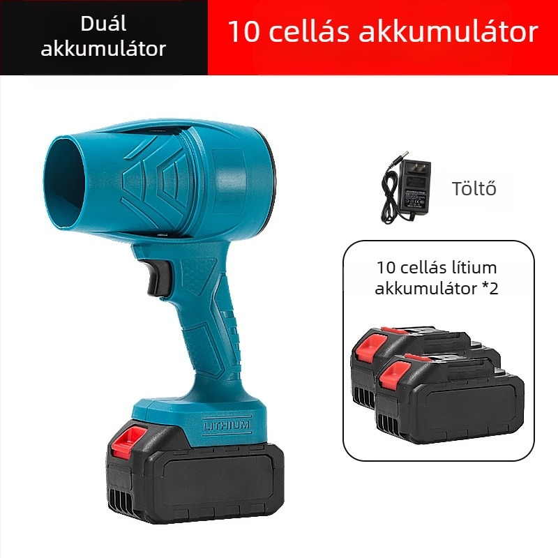 Vezeték nélküli kézi porfúvó, lítiumakkumulátor, 21V, ipari osztályú ventilátor